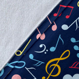 Music Notes Pattern Print Design 03 Premium Blanket