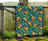 French Fries Red Paper Box Pattern Premium Quilt