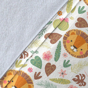 Lion Pattern Print Design 04 Premium Blanket