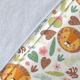 Lion Pattern Print Design 04 Premium Blanket