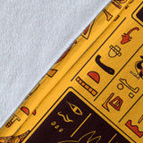 Egypt Hieroglyphics Pattern Print Design 05 Premium Blanket