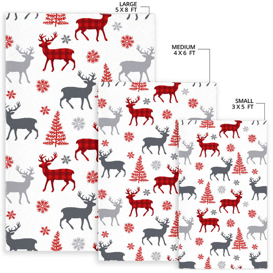 Deer Tree Snowflakes Chrismas Pattern Area Rug