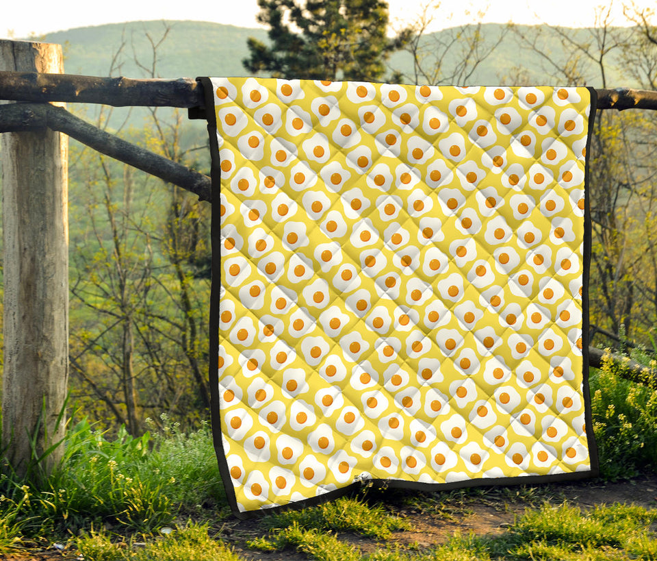Fried Eggs Pattern Print Design 05 Premium Quilt