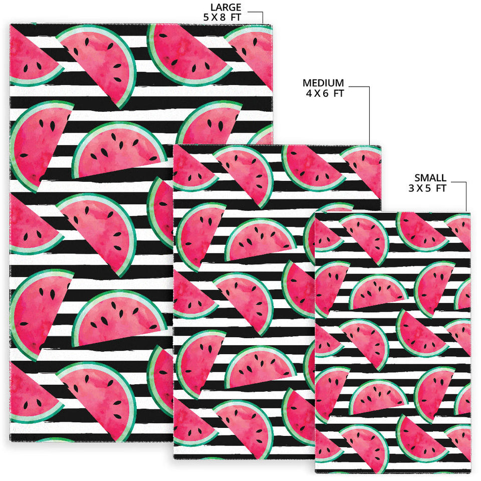 Watercolor Paint Textured Watermelon Pieces Area Rug