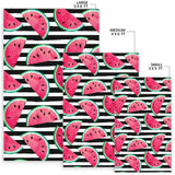 Watercolor Paint Textured Watermelon Pieces Area Rug