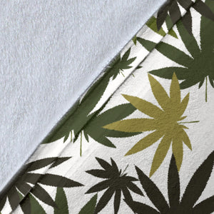 Canabis Marijuana Weed Pattern Print Design 05 Premium Blanket