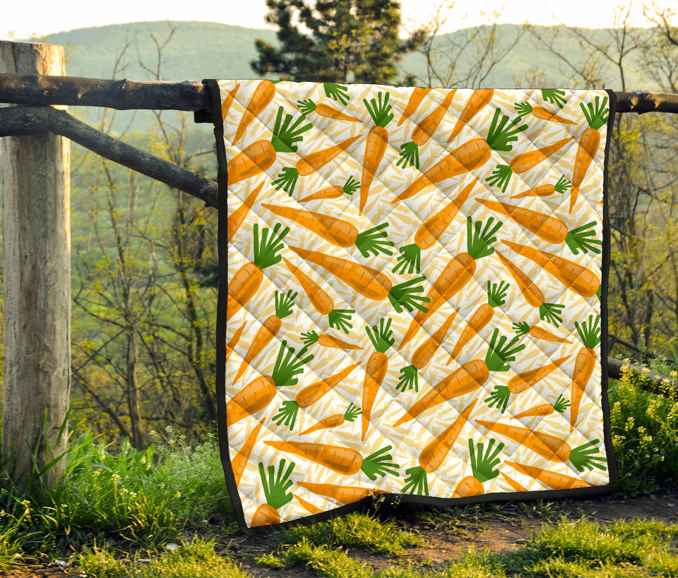 Carrot Pattern Print Design 01 Premium Quilt