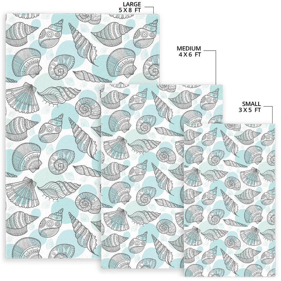 Shell Polynesian Tribal  Area Rug