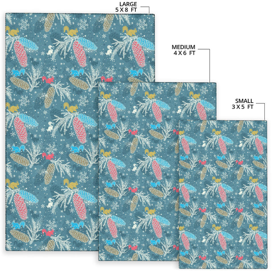 Squirrel Pattern Print Design 01 Area Rug