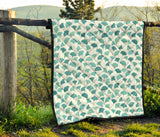Green Ginkgo Leaves Pattern Premium Quilt