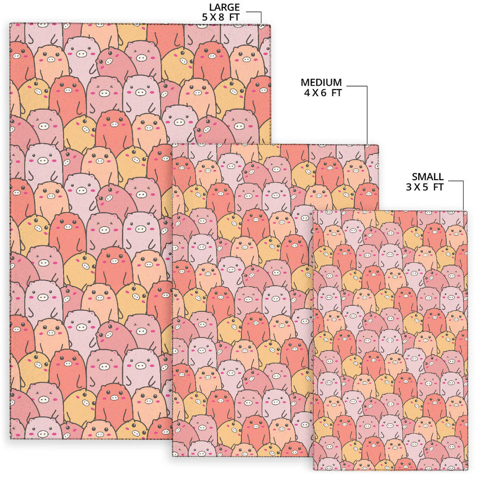 Pig Pattern Print Design 04 Area Rug