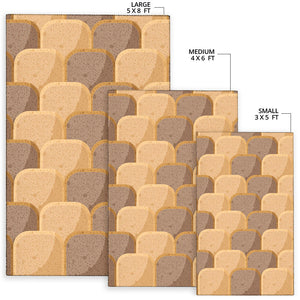 Bread Toast Pattern Print Design 04 Area Rug
