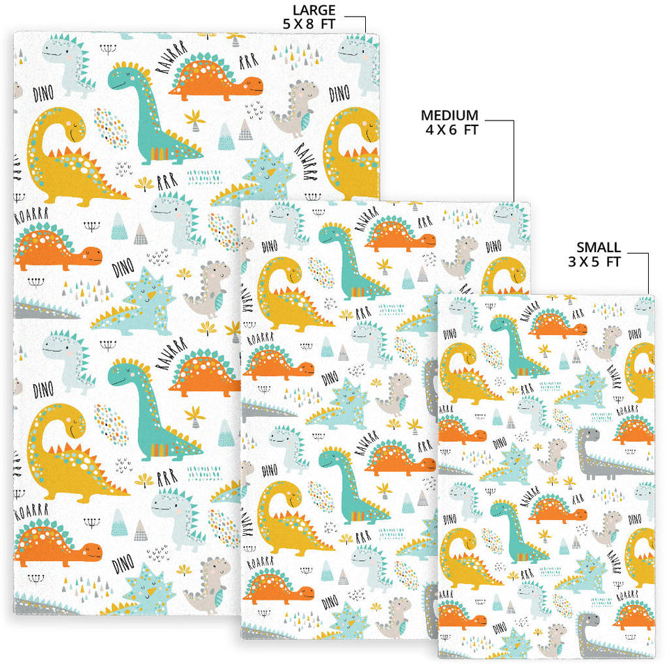 Cute Funny Kids Dinosaurs Pattern Area Rug