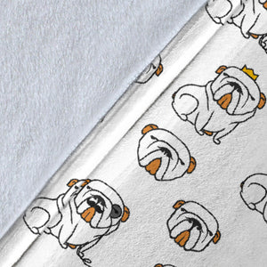 English Bulldog Pattern Print Design 03 Premium Blanket