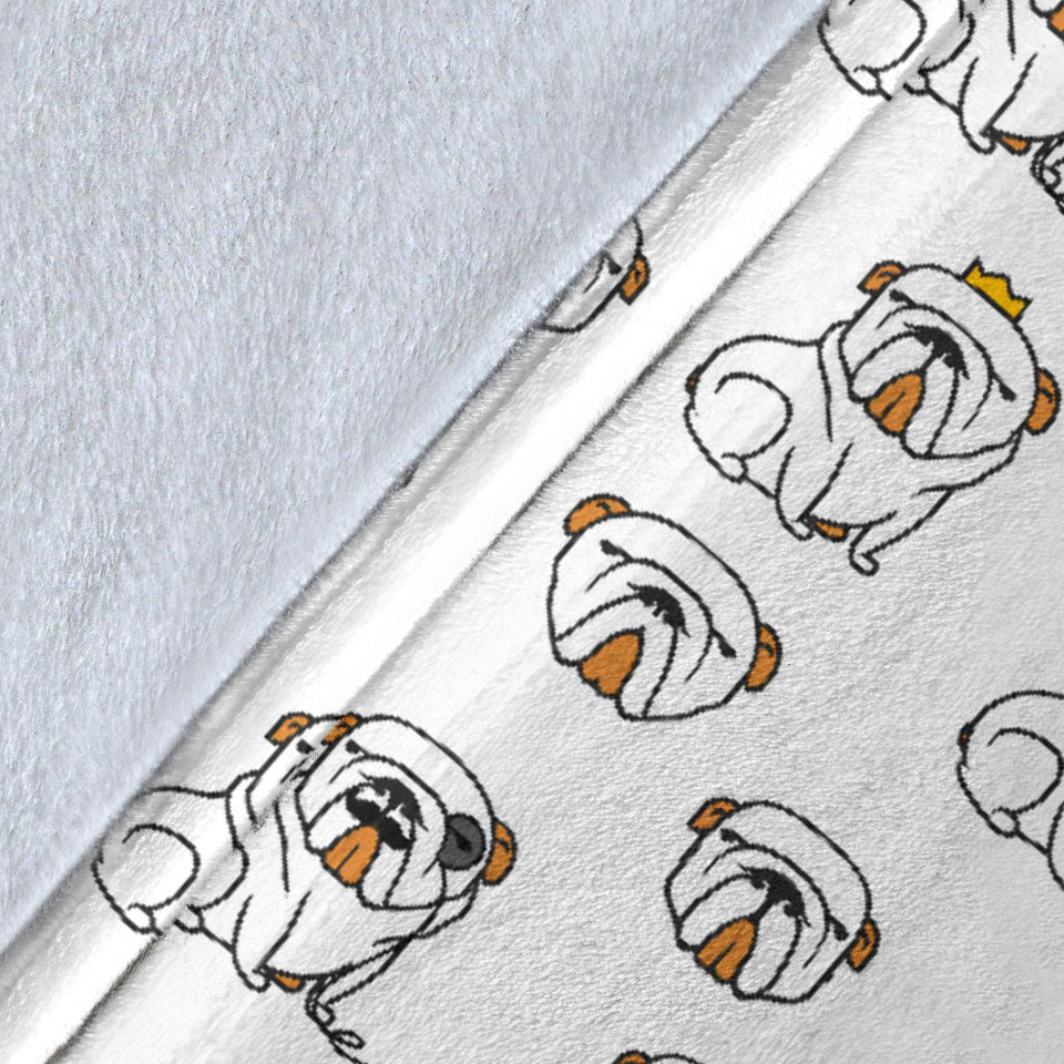 English Bulldog Pattern Print Design 03 Premium Blanket