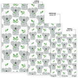 Hand Drawn Koala Leaves Pattern Area Rug
