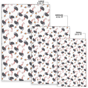 Ostrich Pattern Print Design 02 Area Rug