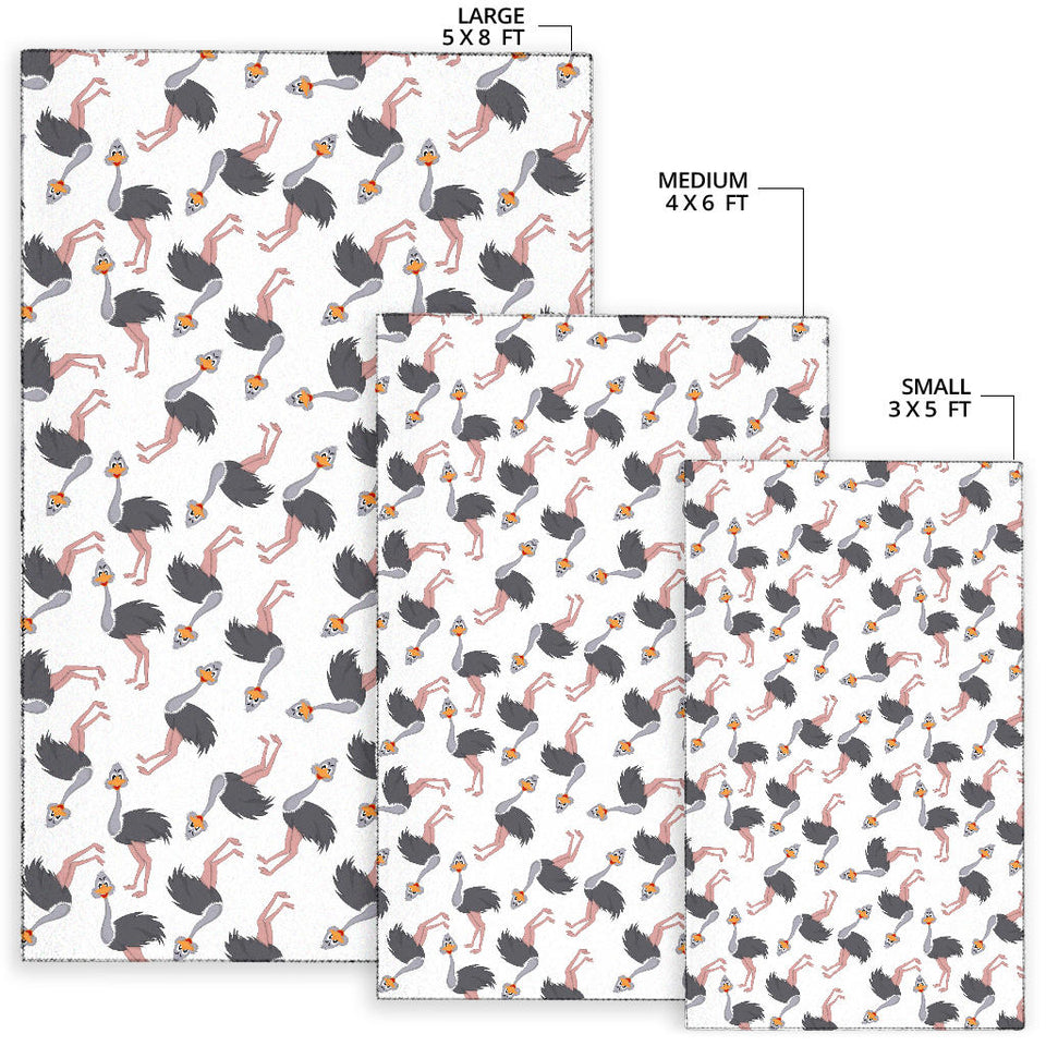 Ostrich Pattern Print Design 02 Area Rug