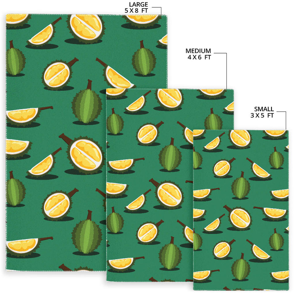Durian Pattern Green Background Area Rug
