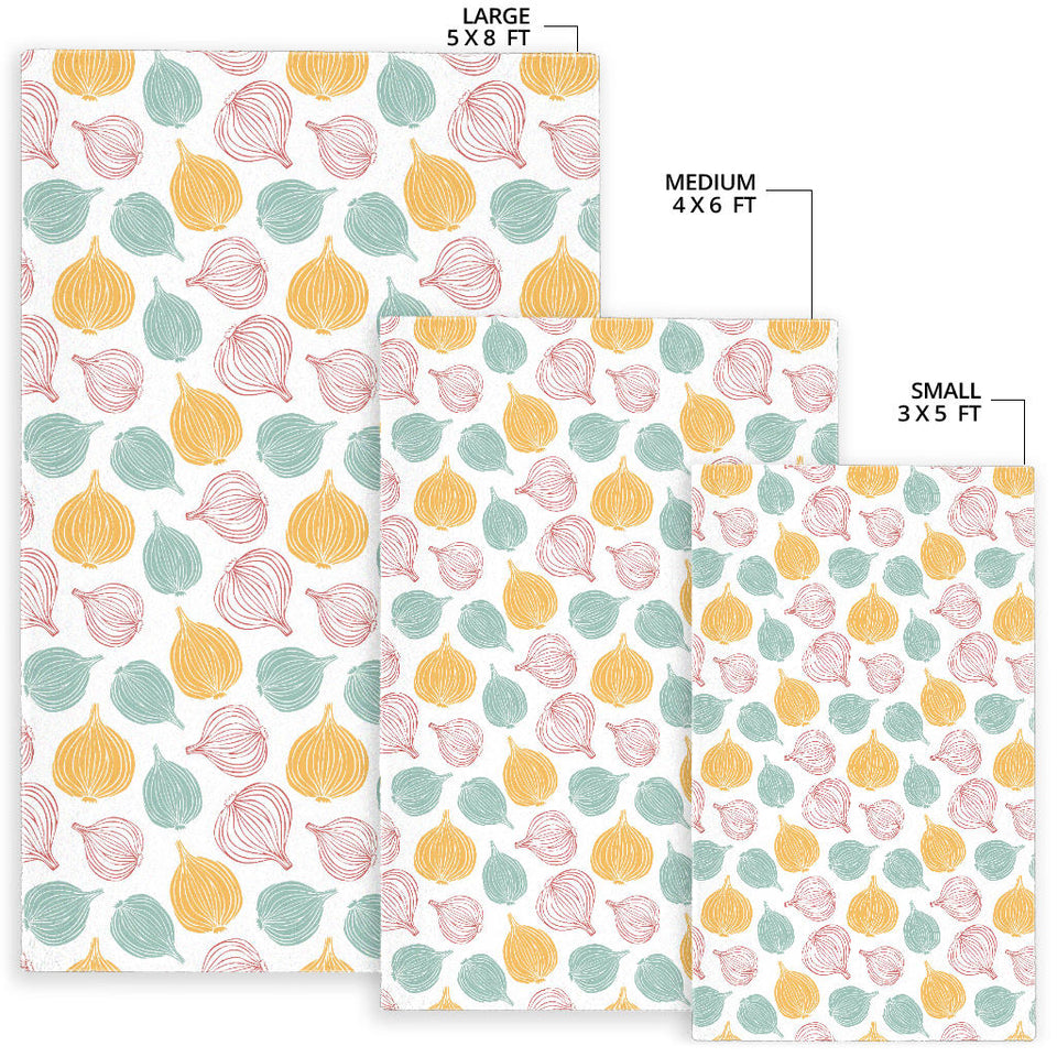 Colorful Onions White Background Area Rug