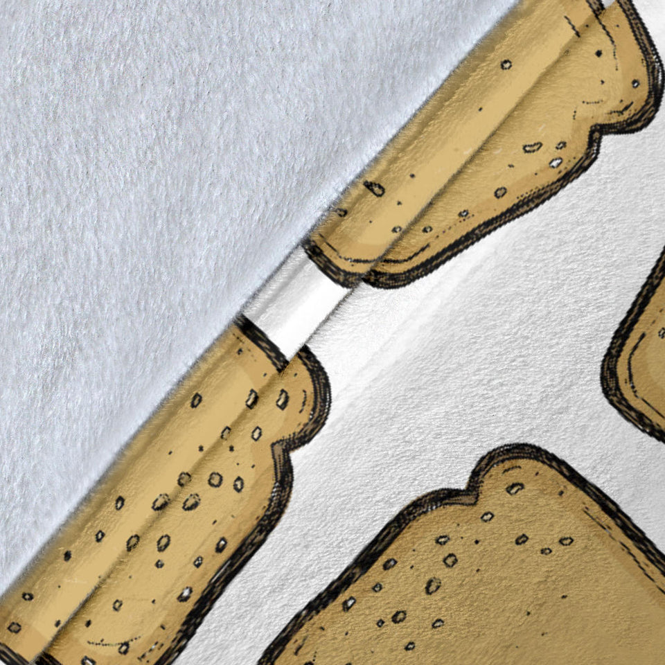 Bread Toast Pattern Print Design 03 Premium Blanket