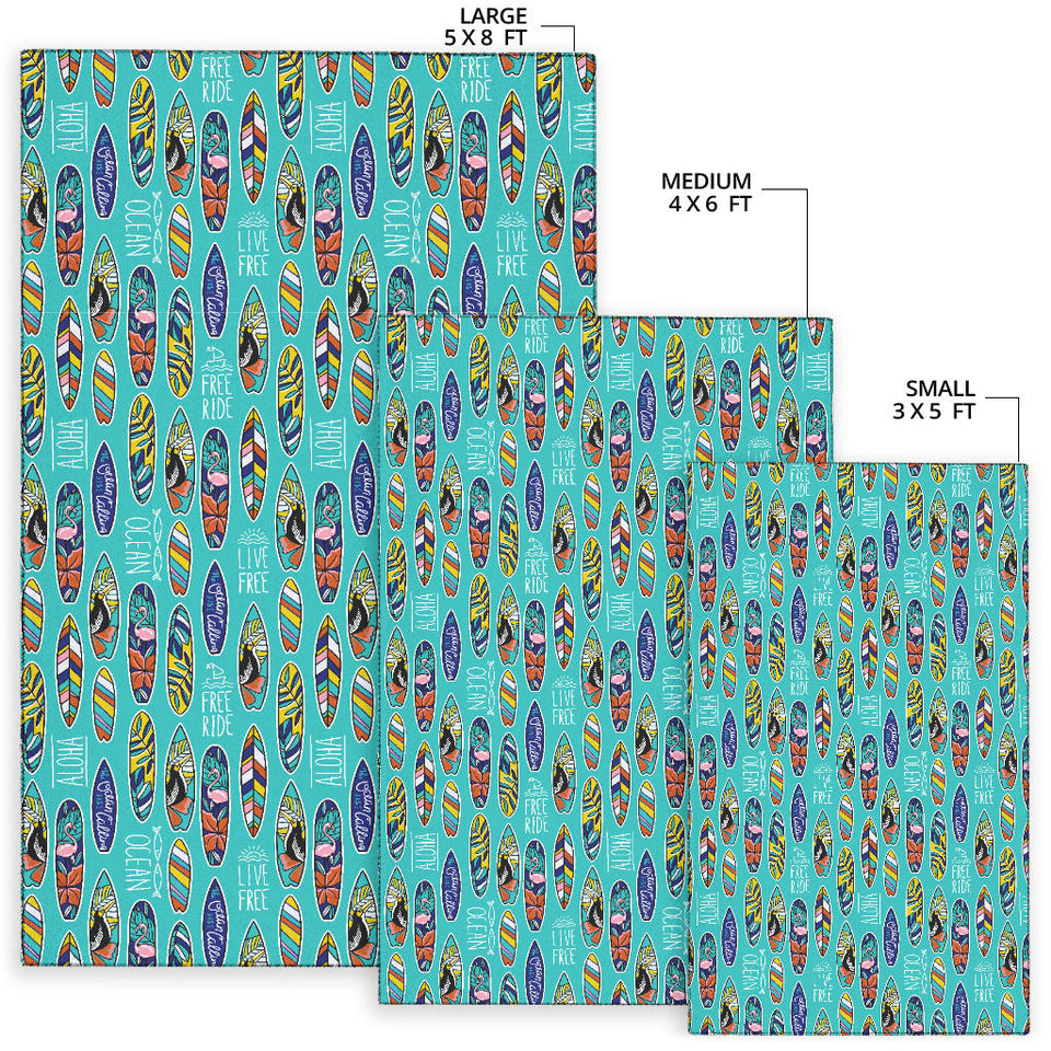 Surfboard Pattern Print Design 05 Area Rug