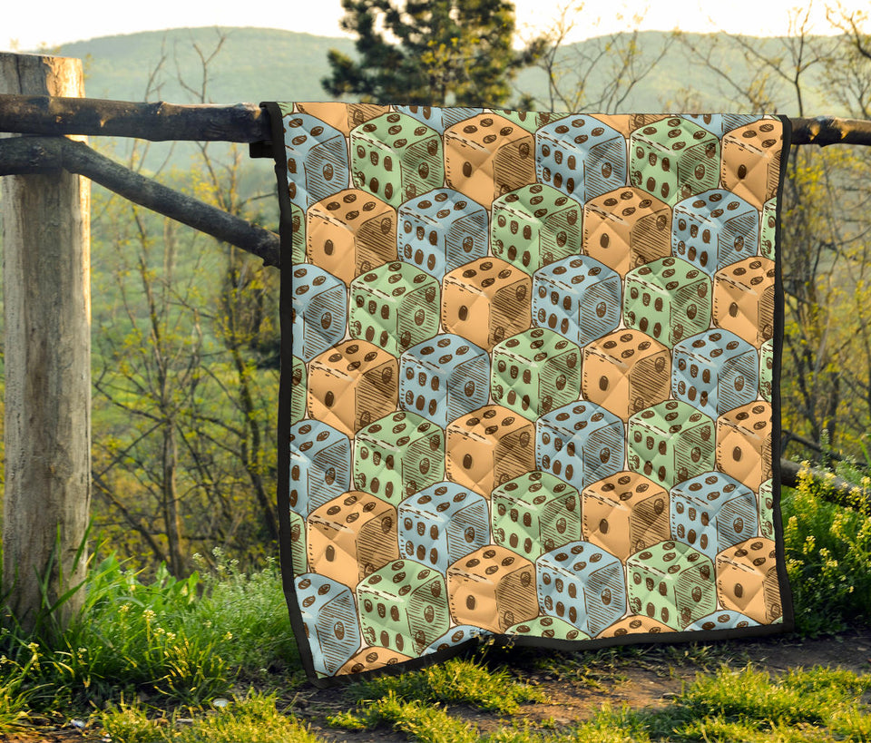 Dice Pattern Print Design 05 Premium Quilt