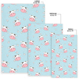 Cute Cow Flower Pattern Area Rug