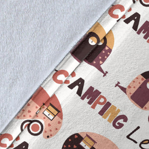 Camper Van Pattern Print Design 01 Premium Blanket