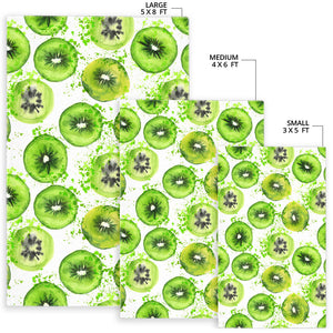 Watercolor Kiwi Pattern Area Rug