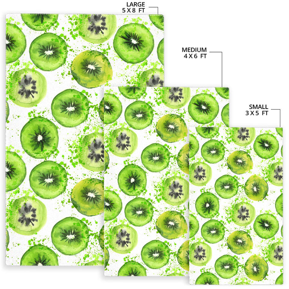 Watercolor Kiwi Pattern Area Rug