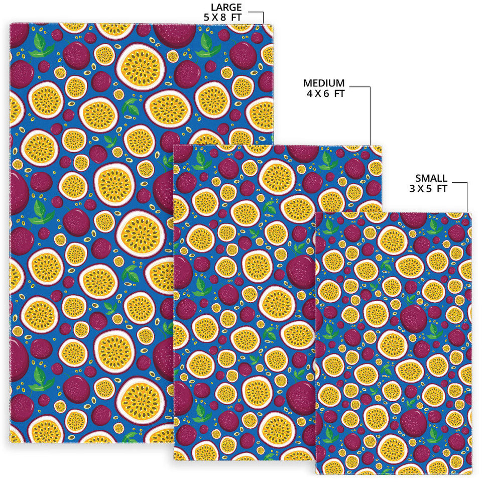 Passion Fruit Blue Background Area Rug