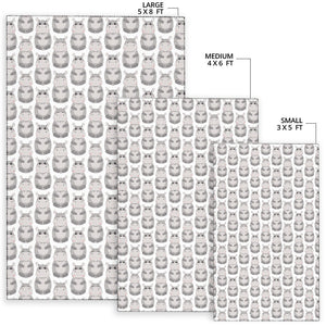 Hippopotamus Pattern Print Design 05 Area Rug