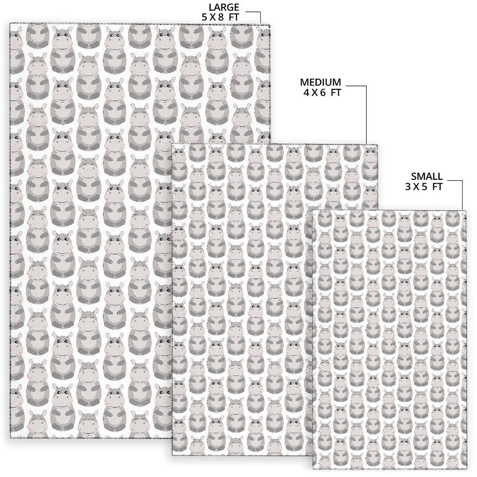 Hippopotamus Pattern Print Design 05 Area Rug