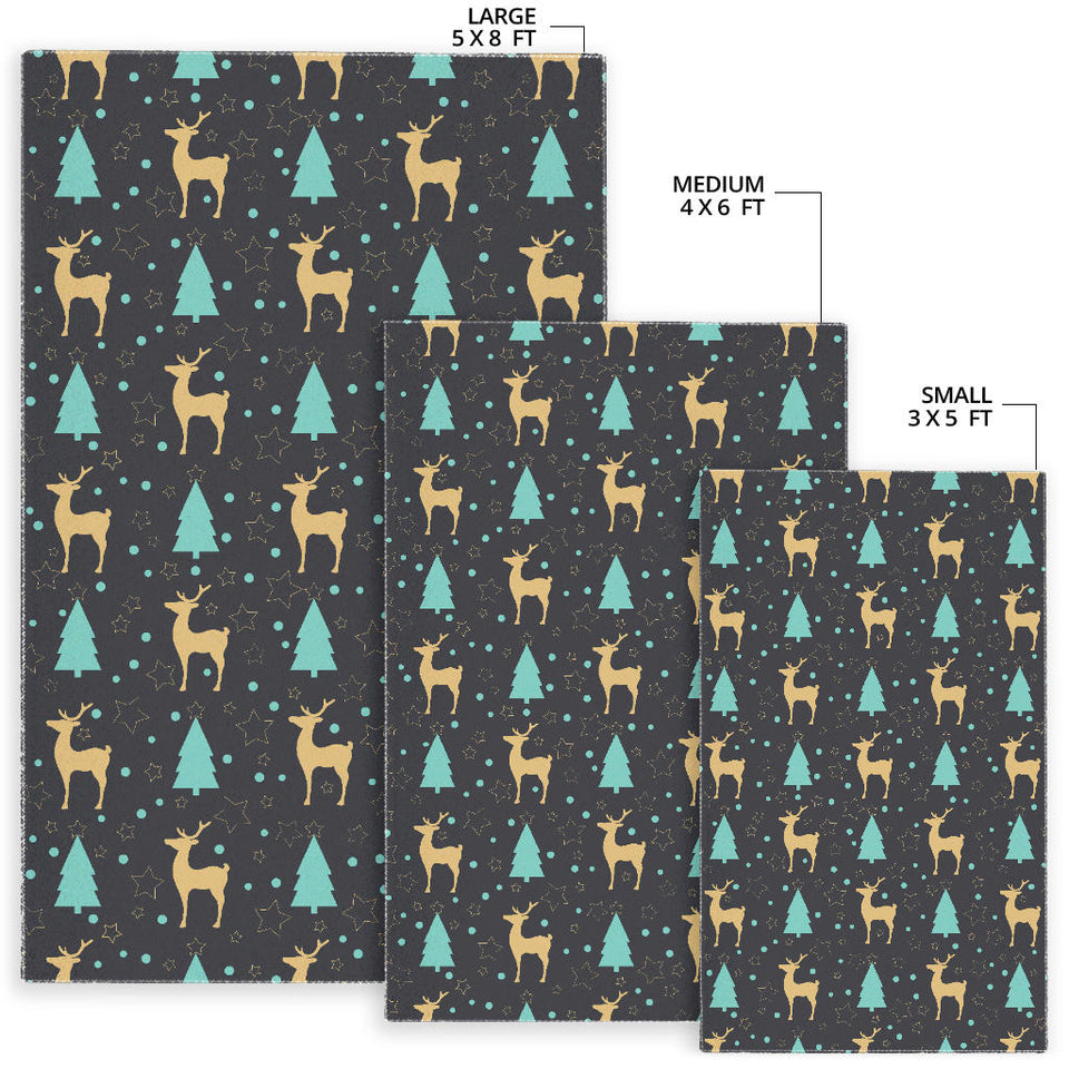 Deers Star Tree Pattern Area Rug