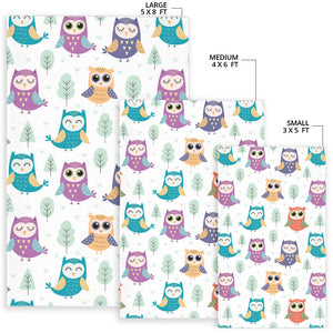 Cute Owl Pattern Area Rug