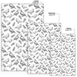 Pigeon Pattern Print Design 05 Area Rug