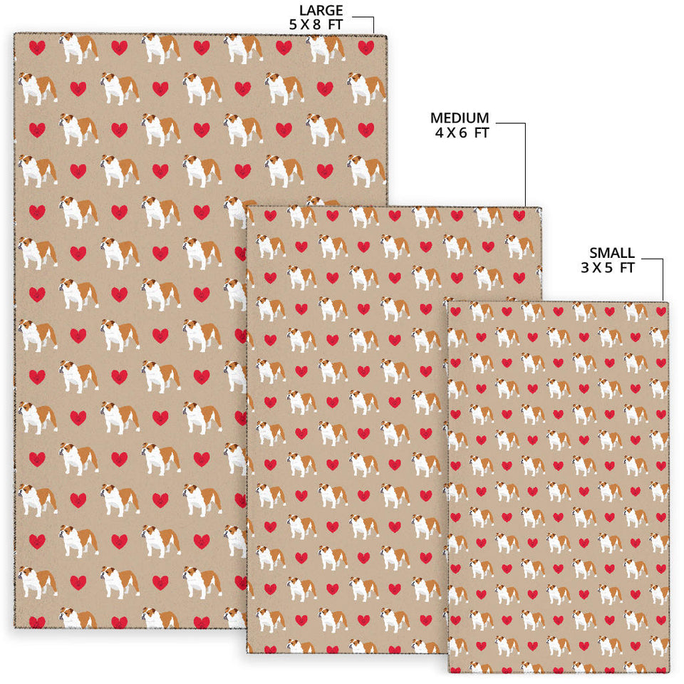 English Bulldog Pattern Print Design 05 Area Rug