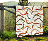 Boomerang Australian Aboriginal Ornament Pattern Premium Quilt