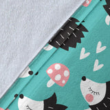 Hedgehog Pattern Print Design 03 Premium Blanket
