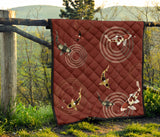 Koi Fish Carp Fish Red Background Premium Quilt