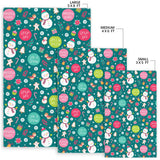 Snowman Bird Decorative Elements Christmas Pattern Area Rug