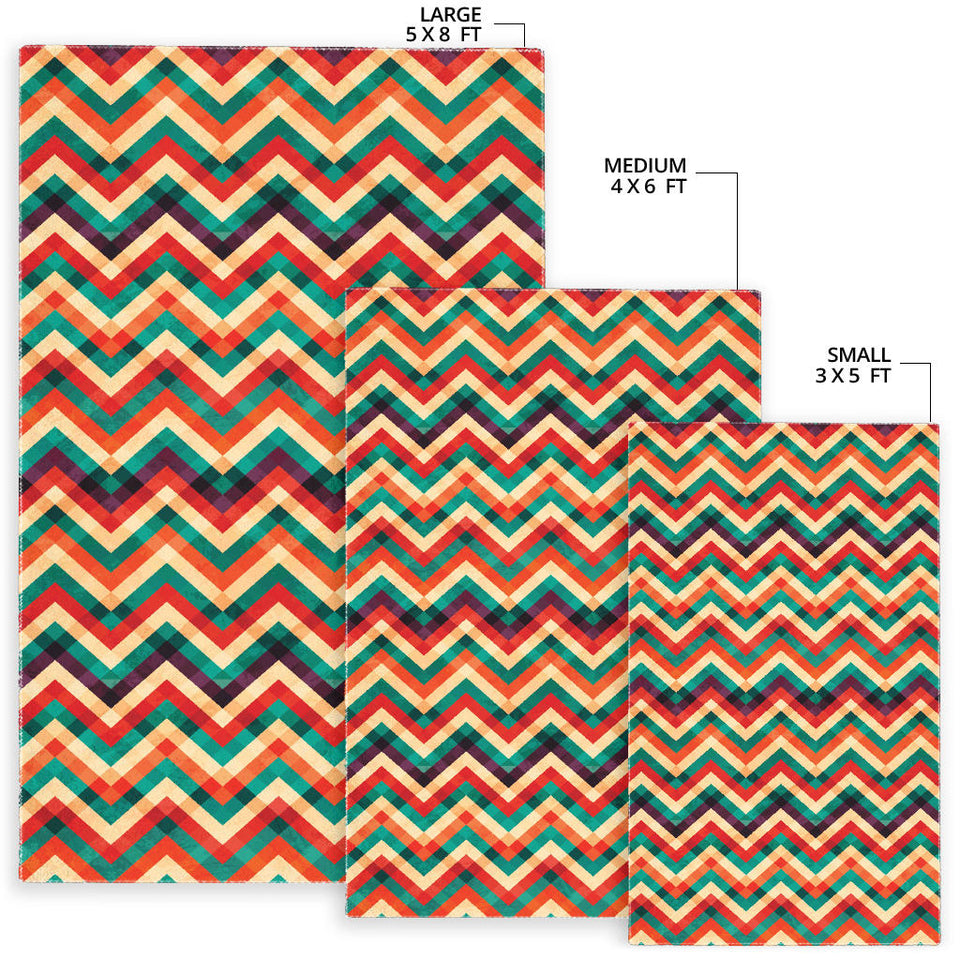 Zigzag  Chevron Colorful Pattern Area Rug