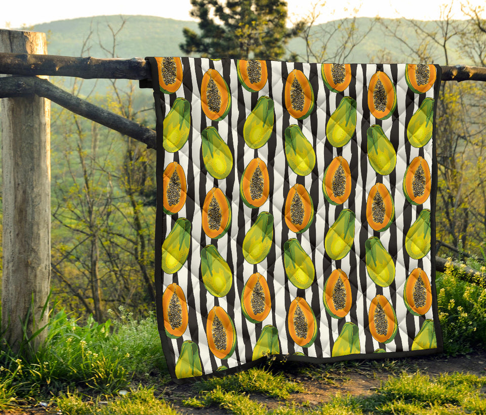 Papaya Design Pattern Premium Quilt