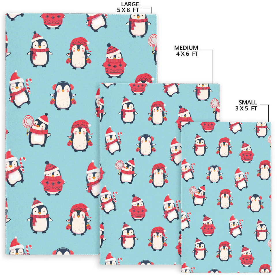 Cute Penguin Christmas  Design Pattern Area Rug