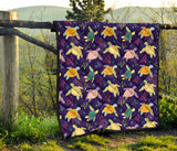 Colorful Sea Turtle Pattern Premium Quilt