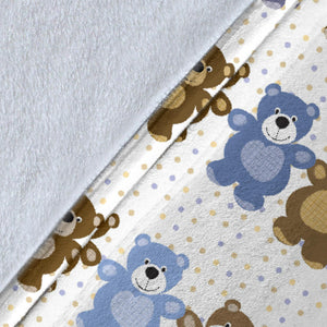 Teddy Bear Pattern Print Design 02 Premium Blanket