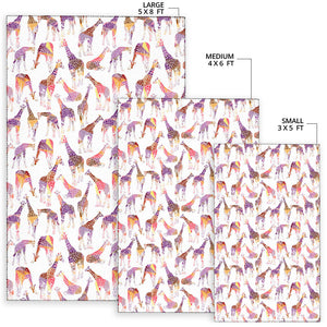 Giraffe Pattern Print Design 02 Area Rug