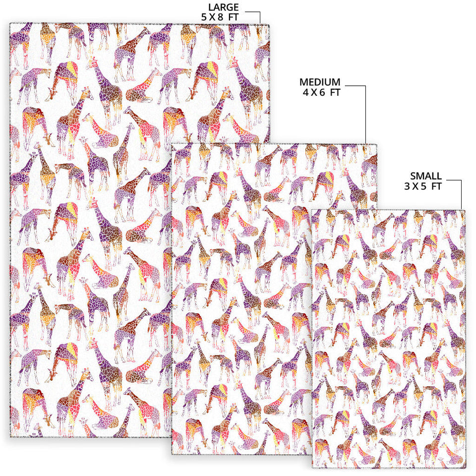 Giraffe Pattern Print Design 02 Area Rug