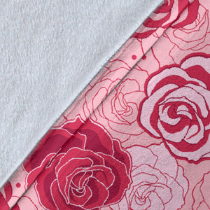Rose Pattern Print Design 02 Premium Blanket